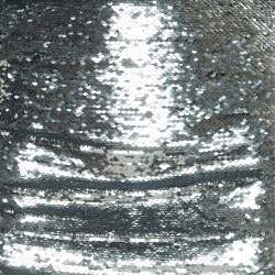 Pre Owned Dolce & Gabbana Silver Sequined Draped Mini Skirt L