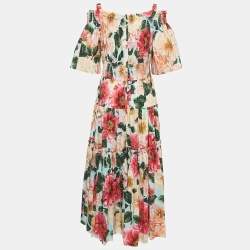 Pre Owned Dolce & Gabbana Multicolor Floral Printed Off Shoulder Maxi Dress XL