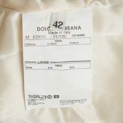 Pre Owned Dolce & Gabbana Vintage Grey Velvet Double-Breasted Blazer M