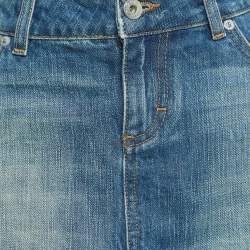 Pre Owned Dolce & Gabbana Blue Washed Denim Mini Skirt S Waist 27"