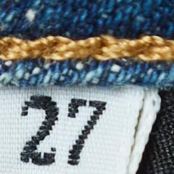 Pre Owned Dolce & Gabbana Blue Washed Denim Mini Skirt S Waist 27"