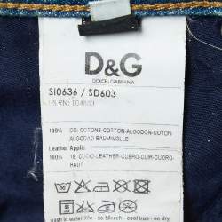 Pre Owned Dolce & Gabbana Blue Washed Denim Mini Skirt S Waist 27"