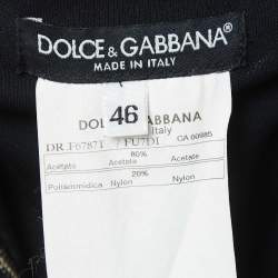 Pre Owned Dolce & Gabbana Black Crepe Back Chain Detail Mini Dress L