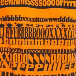Pre Owned Dolce & Gabbana Black/Orange Printed Knit Top S