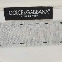 Pre Owned Dolce & Gabbana White Floral Printed Cotton T-Shirt S
