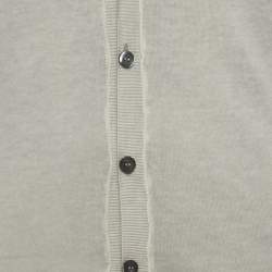 Pre Owned Dolce & Gabbana Grey Cotton Knit Buttoned Cardigan M