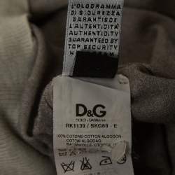 Pre Owned Dolce & Gabbana Grey Cotton Knit Buttoned Cardigan M