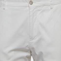 Pre Owned Dolce & Gabbana White Cotton Straight Fit Trousers L