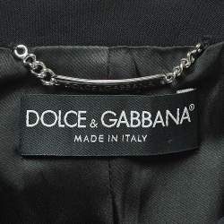 Pre Owned Dolce & Gabbana Black Crepe Buttoned Jacket S