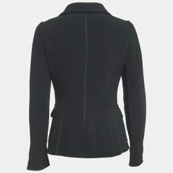Pre Owned Dolce & Gabbana Black Crepe Buttoned Jacket S