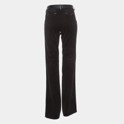 Pre Owned Dolce & Gabbana Black Velvet Trousers M