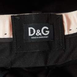 Pre Owned Dolce & Gabbana Black Velvet Trousers M