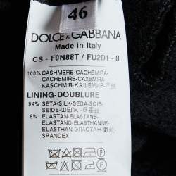 Pre Owned Dolce & Gabbana Black Cashmere Double-Breasted Coat L
