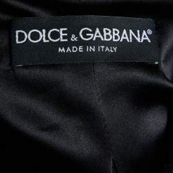 Pre Owned Dolce & Gabbana Black Cashmere Double-Breasted Coat L