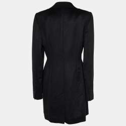 Pre Owned Dolce & Gabbana Black Cashmere Double-Breasted Coat L