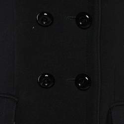 Dolce & Gabbana Black Wool Double-Breasted Coat S