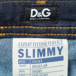 Pre Owned D&G Dark Blue Denim Slimmy Tight Jeans S Waist 24