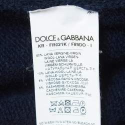 Pre Owned Dolce & Gabbana Navy Blue Spaceship Wool Sweater M