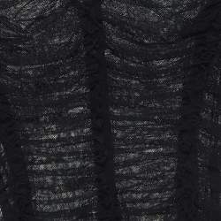Dolce & Gabbana Black Tulle Ruched Midi Dress L