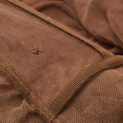 Pre Owned Dolce & Gabbana Brown Tulle Ruched Long Dress L