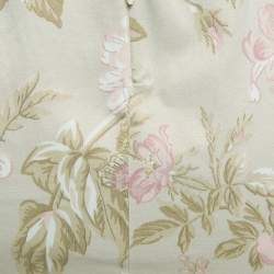 Pre Owned D&G Sage Green Floral Print Silk Lace Accent Mini Dress S