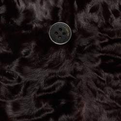 Pre Owned Dolce & Gabbana Maroon Fur & Leather Button Front Jacket M