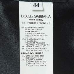 Pre Owned Dolce & Gabbana Plaid Tweed A-Line Mini Dress M