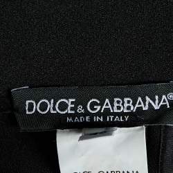 Pre Owned Dolce & Gabbana Black Wool Embellished Flute Hem Skirt S