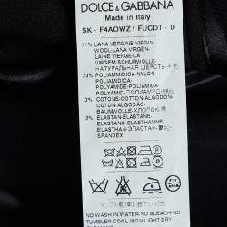 Pre Owned Dolce & Gabbana Black Wool Embellished Flute Hem Skirt S