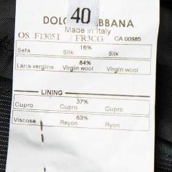 Dolce & Gabbana Charcoal Grey Pinstriped Wool & Silk Pant Suit S