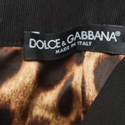 Pre Owned Dolce & Gabbana Black Ruched Crepe Double Zip Mini Skirt S