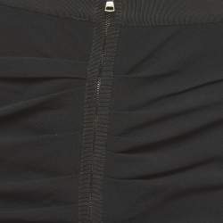 Pre Owned Dolce & Gabbana Black Ruched Crepe Double Zip Mini Skirt S