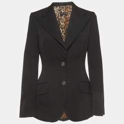 Pre Owned Dolce & Gabbana Black Wool Single Breasted Blazer M