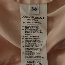 Pre Owned Dolce & Gabbana Light Pink Floral Print Silk Midi Skirt S