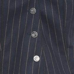 Pre Owned Dolce & Gabbana Navy Blue Striped Wool Buttoned Vest M