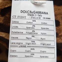 Dolce & Gabbana Grey Wool Blend and Fur Double Breasted Long Coat M
