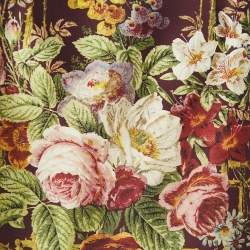 مملوكة مسبقًا Dolce & Gabbana Burgundy Floral Jacquard Silk and Wool Pleated Short Skirt M