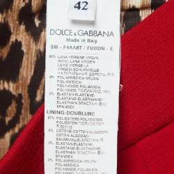 مملوكة مسبقًا Dolce & Gabbana Red Wool Flared Short Skirt M