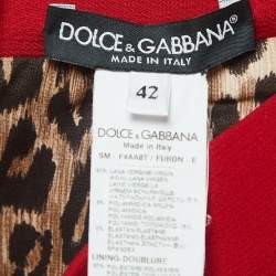 مملوكة مسبقًا Dolce & Gabbana Red Wool Flared Short Skirt M