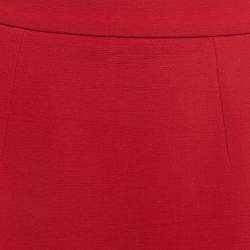 مملوكة مسبقًا Dolce & Gabbana Red Wool Flared Short Skirt M