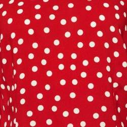 Pre Owned Dolce & Gabbana Red Polka Dotted Crepe Flounced Sleeve Blouse M