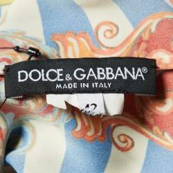 Pre Owned Dolce & Gabbana Multicolor Carretto Siciliano Print Silk Flared Sleeve Blouse M