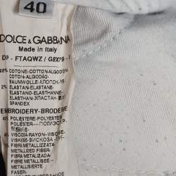 Dolce & Gabbana Blue Sacred Heart Embroidery Denim Skinny Jeans S Waist 25''