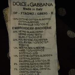 Pre Owned Dolce & Gabbana Blue Ripped Denim Sequin Applique Jeans M Waist 32'' 