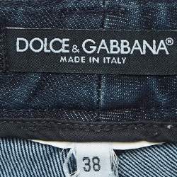 Pre Owned Dolce & Gabbana Navy Blue Side Stripe Denim Jeans S Waist 28''