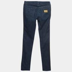 Pre Owned Dolce & Gabbana Navy Blue Side Stripe Denim Jeans S Waist 28''