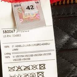 Pre Owned Dolce & Gabbana Black Leather Zipper Quilted  Jacket M
