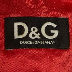 Pre Owned Dolce & Gabbana Black Leather Zipper Quilted  Jacket M