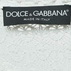 Pre Owned Dolce & Gabbana White Patterned Knit Sleeveless Top S