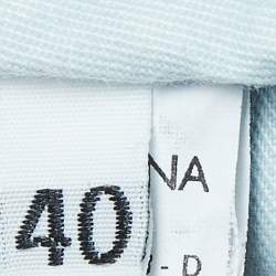 Pre Owned Dolce & Gabbana Blue Ripped Denim Applique Detail Mini Skirt S